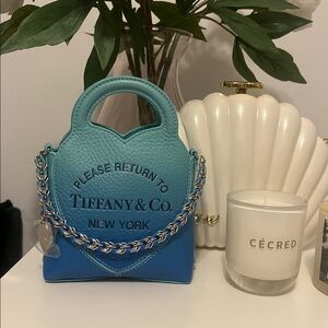 Tiffany & Co. Blue Ombre Handbag with Chain and Removable Straps. MINI SIZE